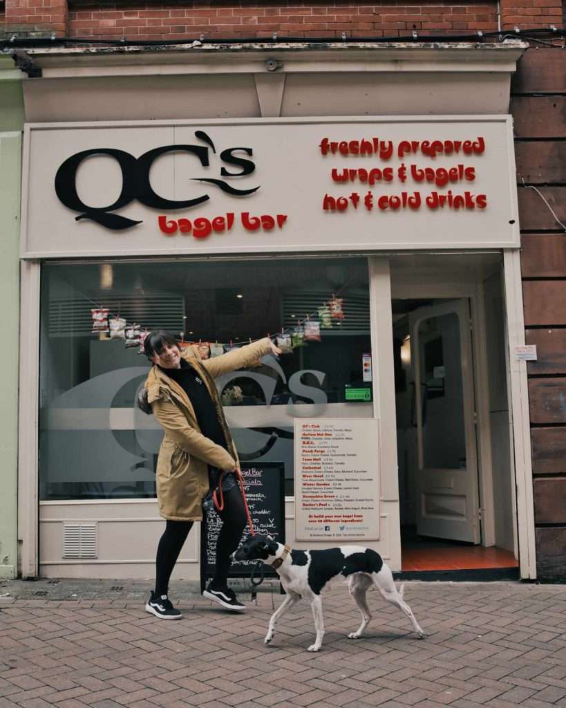 Chloe and Penny the Whippet from Unit Digital at QC Bagels in Sheffield